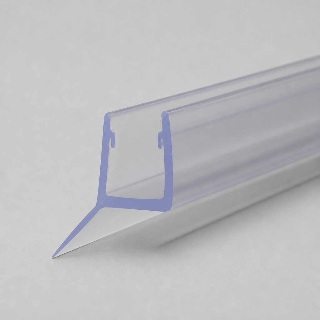 FIN004 - Vertical Shower Screen Seal - Fits 4-6mm Glass - Fin Depth of 10mm, 11mm, 12mm, 13mm, 14mm or 15mm
