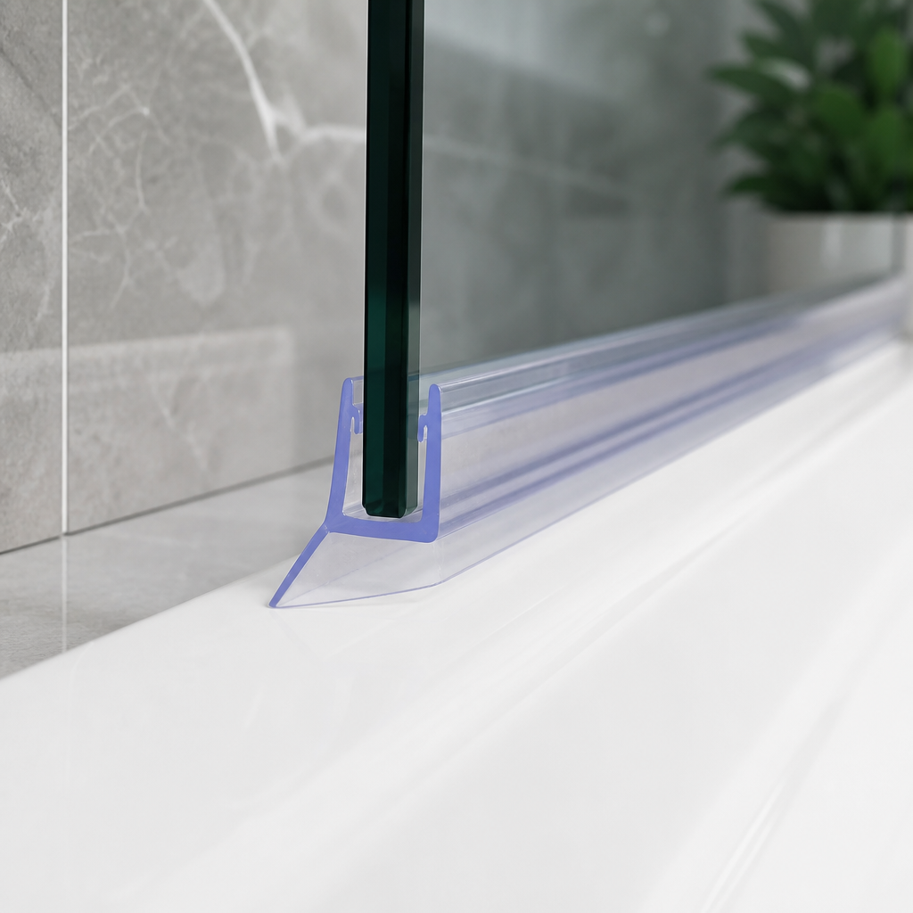 FIN006 - Vertical Shower Screen Seal - Fits 10mm Glass - Fin Depth of 10mm, 11mm, 12mm, 13mm, 14mm or 15mm