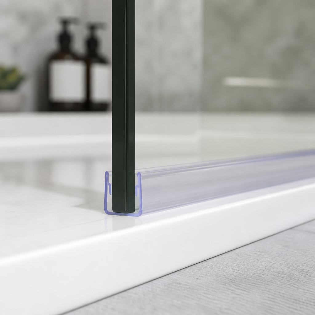 FIN014 - Vertical Shower Screen Seal - 4-6mm Glass - Fin Depth of 10mm, 15mm, 20mm or 25mm