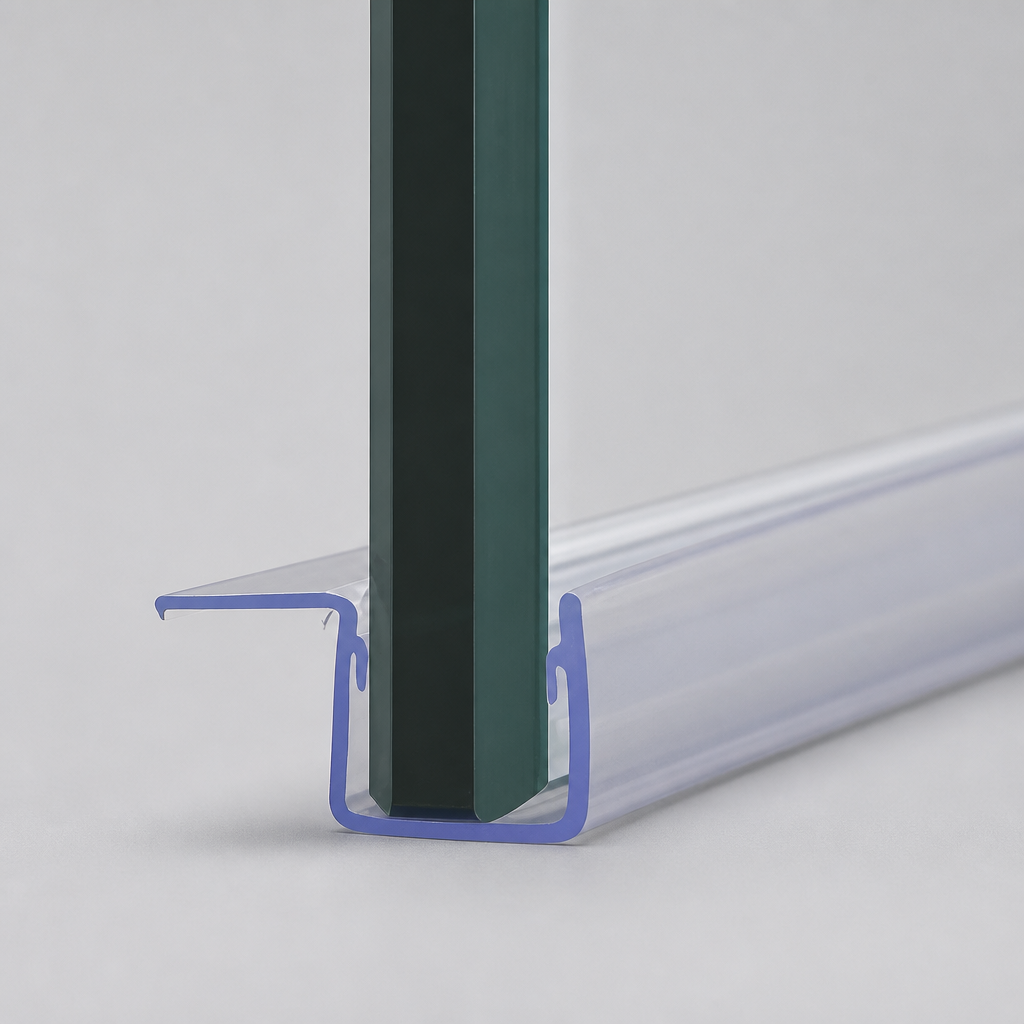 FIN014 - Vertical Shower Screen Seal - 4-6mm Glass - Fin Depth of 10mm, 15mm, 20mm or 25mm