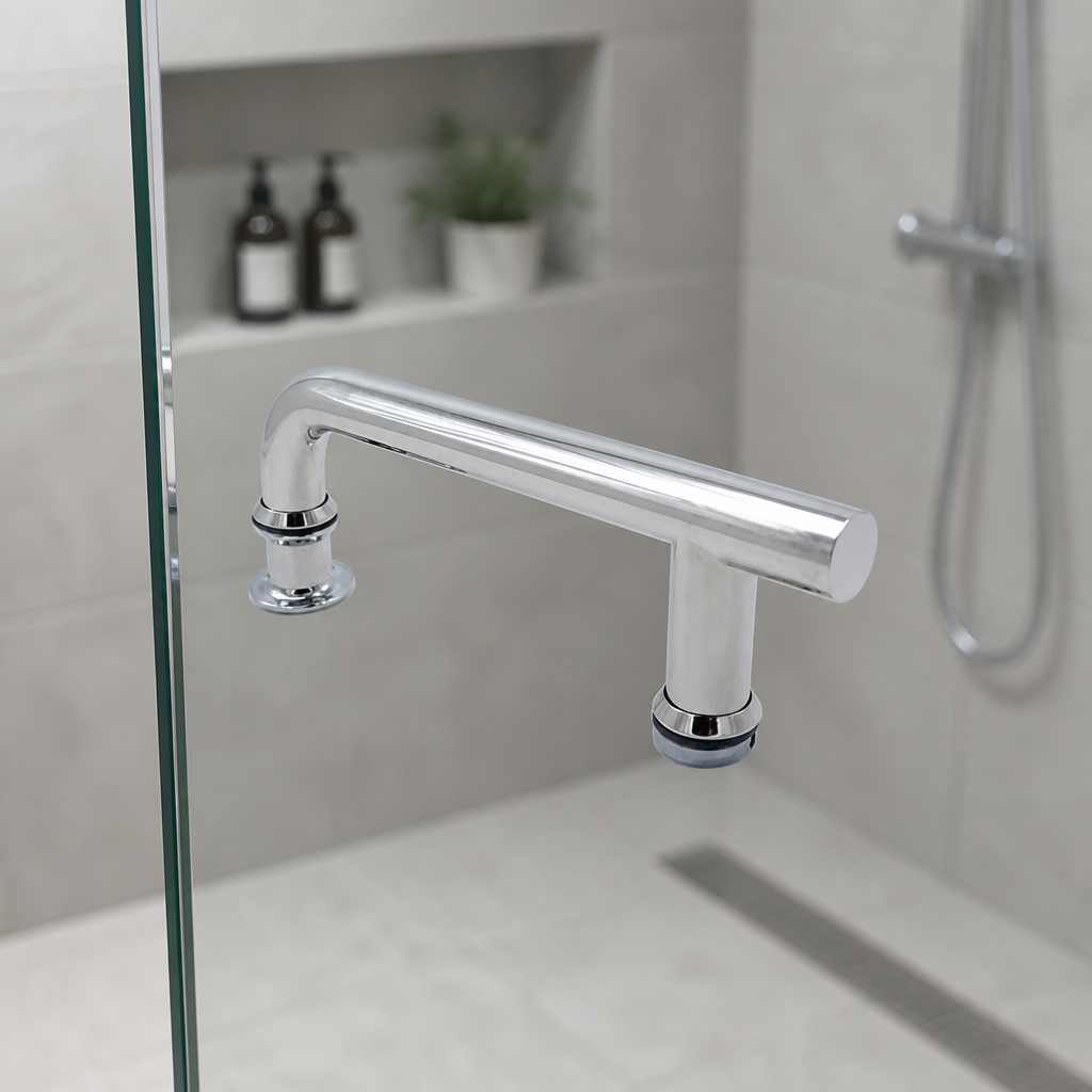 HAND012 - Shower Enclosure Door Handle Knob Chrome - Length of 205mm