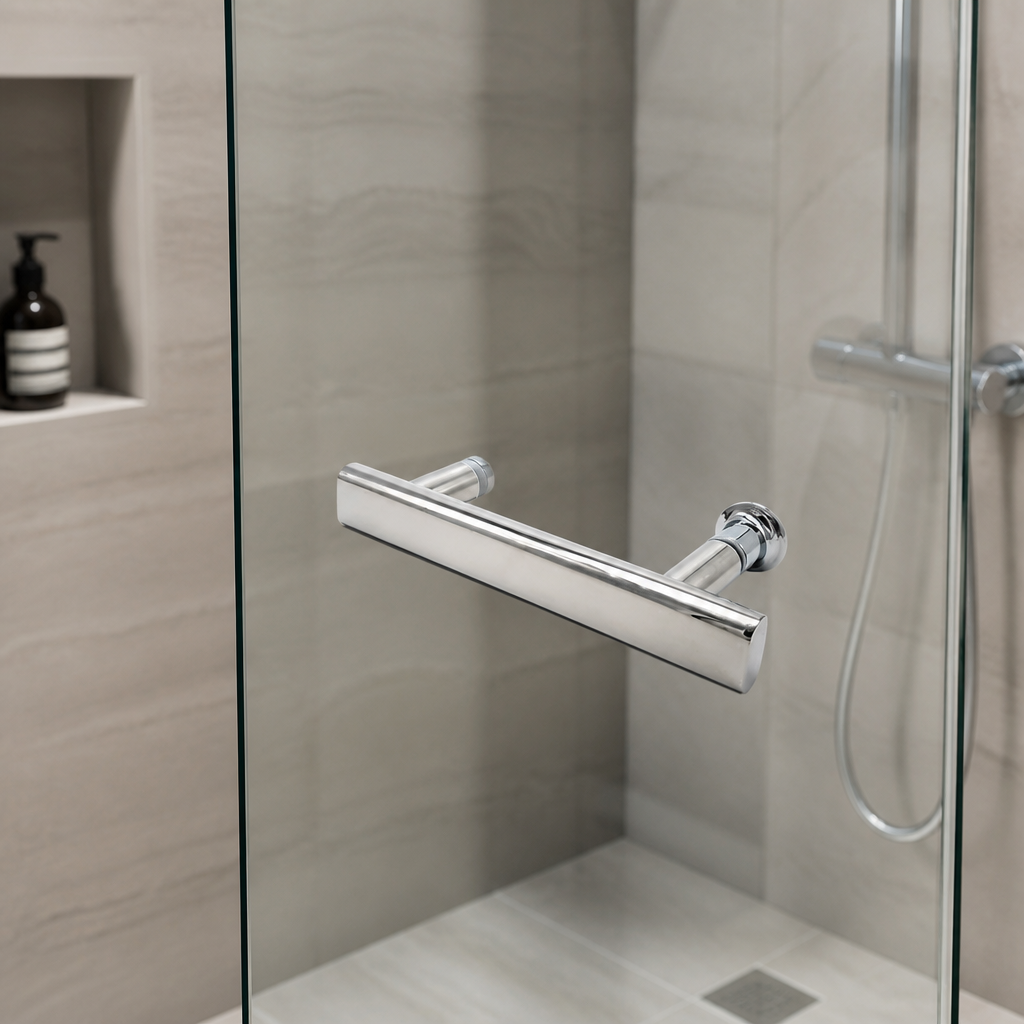 HAND014 - Shower Enclosure Door Handle Knob Chrome - Length of 205mm