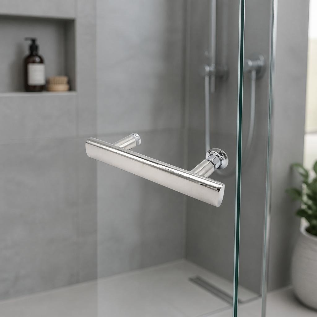 HAND016 - Shower Enclosure Door Handle Knob Chrome - Length of 220mm