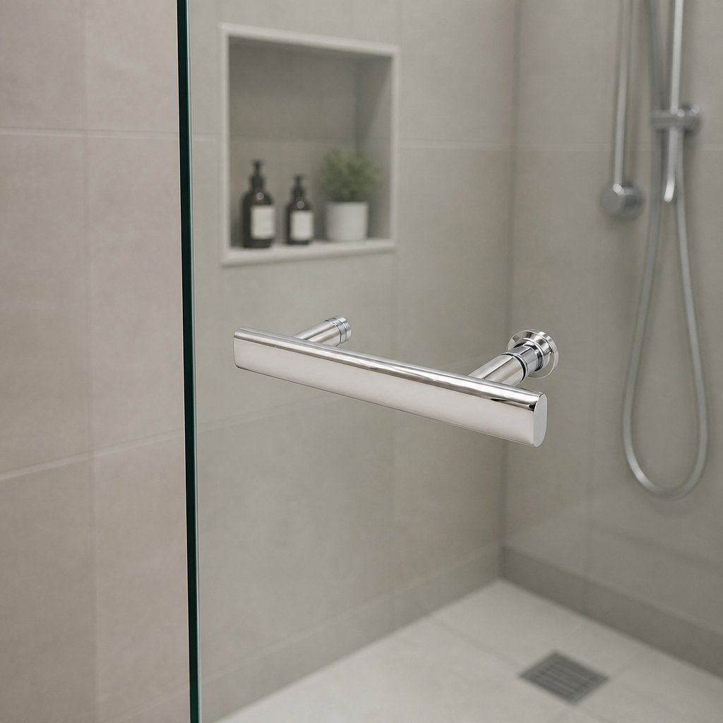 HAND017 - Shower Enclosure Door Handle Knob Chrome - Length of 220mm