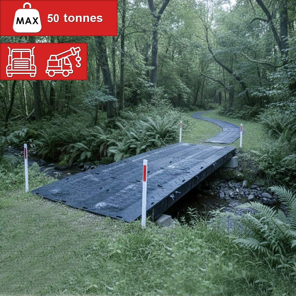 Heavy duty access mat 2400x1200mm made from recycled polyethylene with non-slip surface
