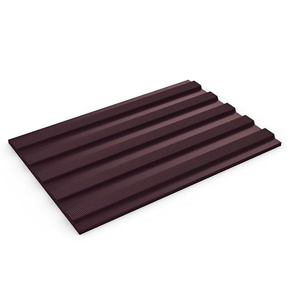 Isolated brown electrical insulation matting panel, showcasing the thick, ribbed non-slip rubber safety surface. This durable and oil-resistant mat provides high voltage protection for workspaces and machinery.