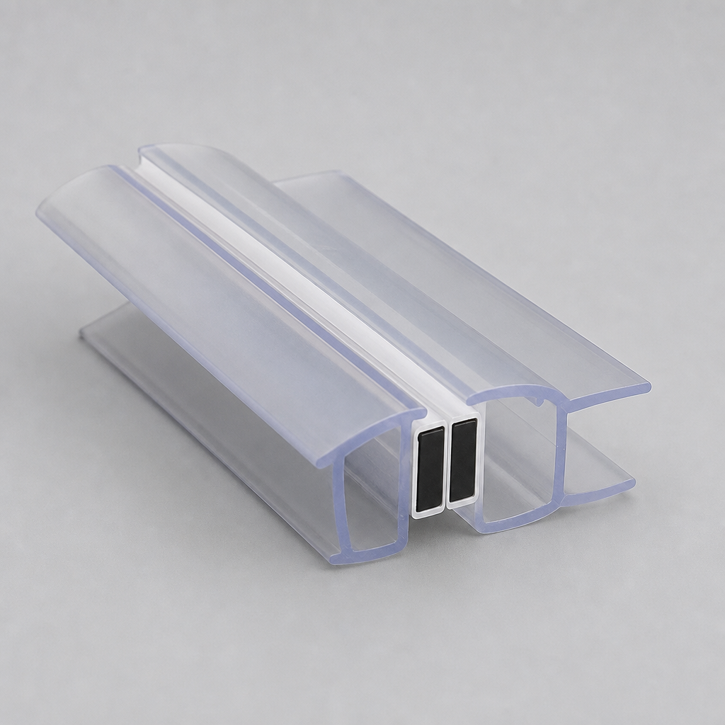 MAG004 - Magnetic Shower Screen Seal - Fits 4-6mm Glass - 1 Pair - Lengths of 2000mm and 2600mm