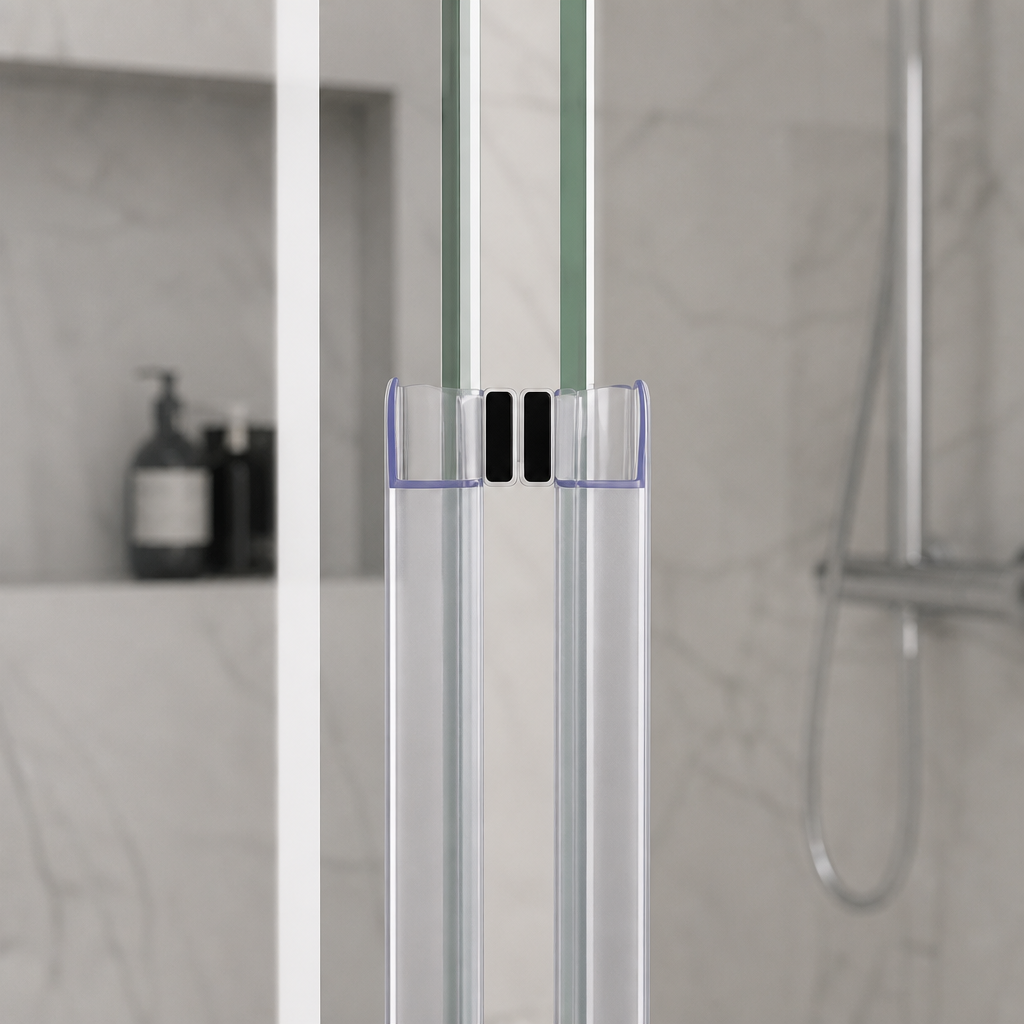 MAG013 - Magnetic Shower Screen Seal - Fits 4-6mm Glass - 1 Pair - Length of 2000mm