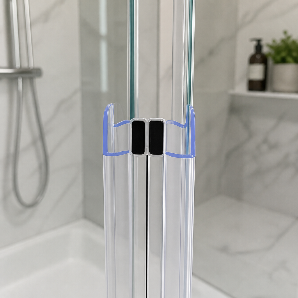 MAG014 - Magnetic Shower Screen Seal - Fits 8-10mm Glass - 1 Pair - Length of 2000mm