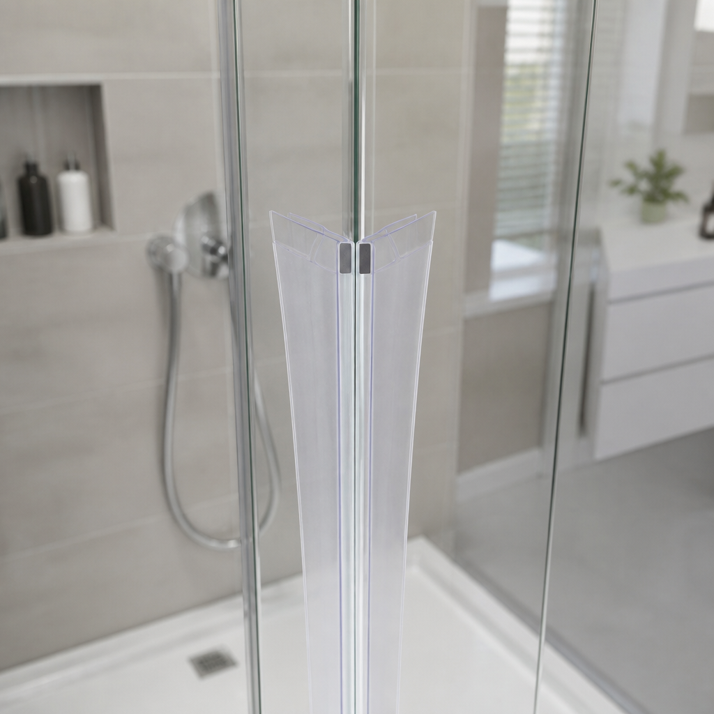MAG015 - Magnetic Shower Screen Seal - Fits 10-12mm Glass - 1 Pair - Length of 2000mm