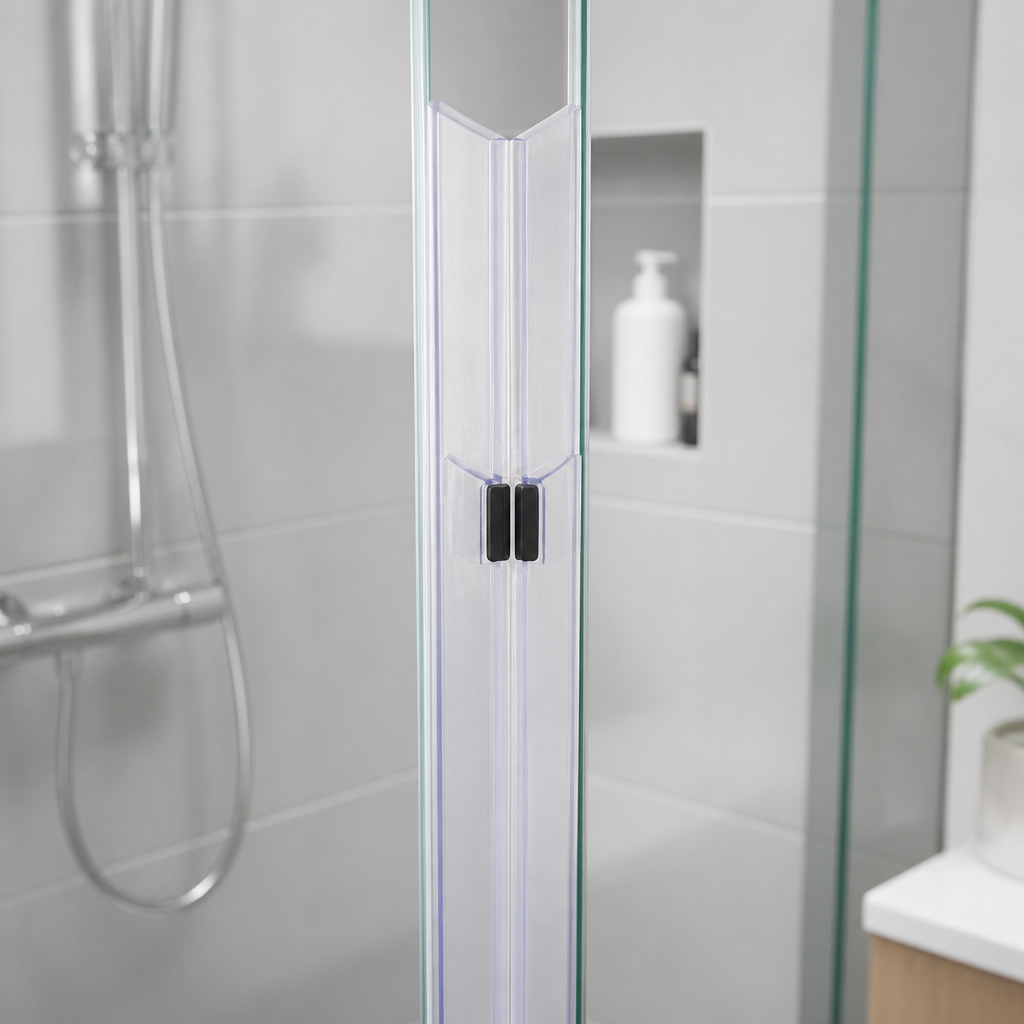 MAG015 - Magnetic Shower Screen Seal - Fits 10-12mm Glass - 1 Pair - Length of 2000mm