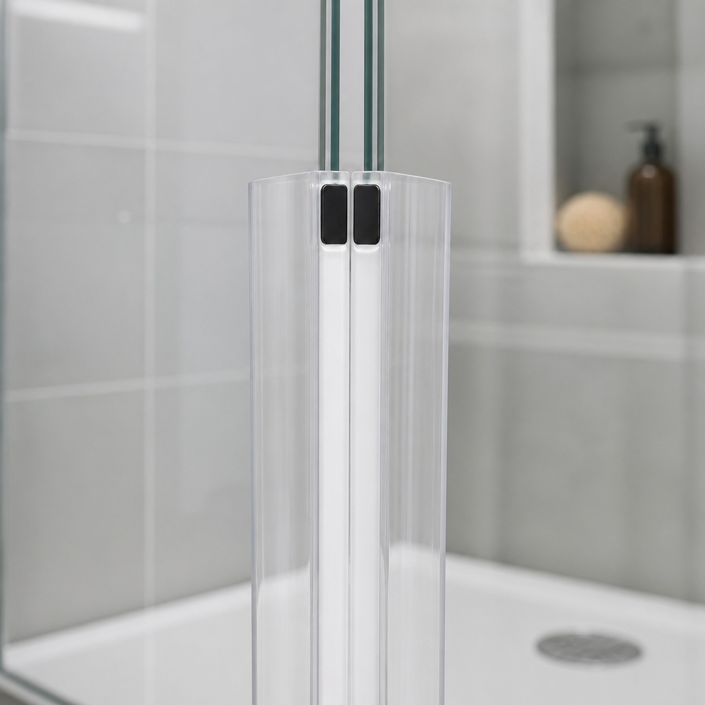 MAG017 - Magnetic Shower Screen Seal - Fits 10-12mm Glass - 1 Pair - Length of 2000mm