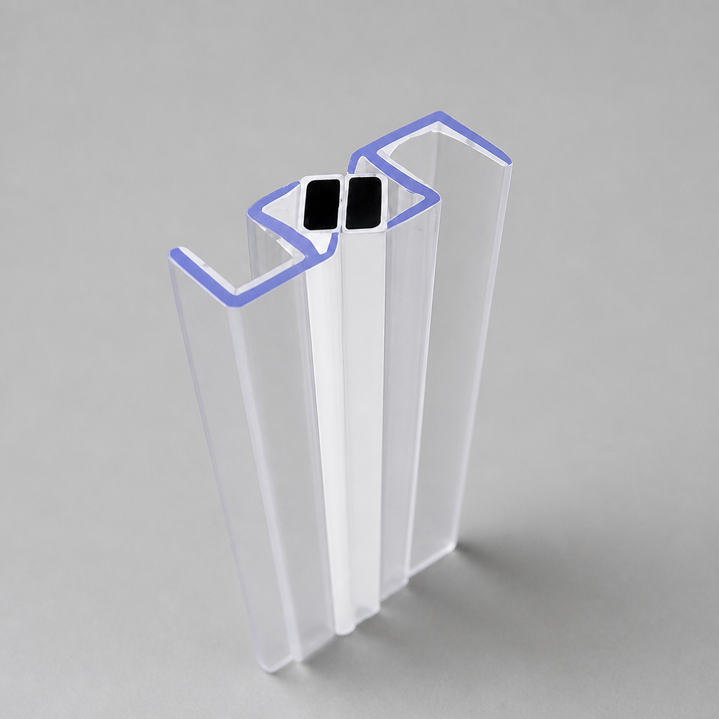 MAG019 - Magnetic Shower Screen Seal - Fits 4-6mm Glass - 1 Pair - Length of 2000mm