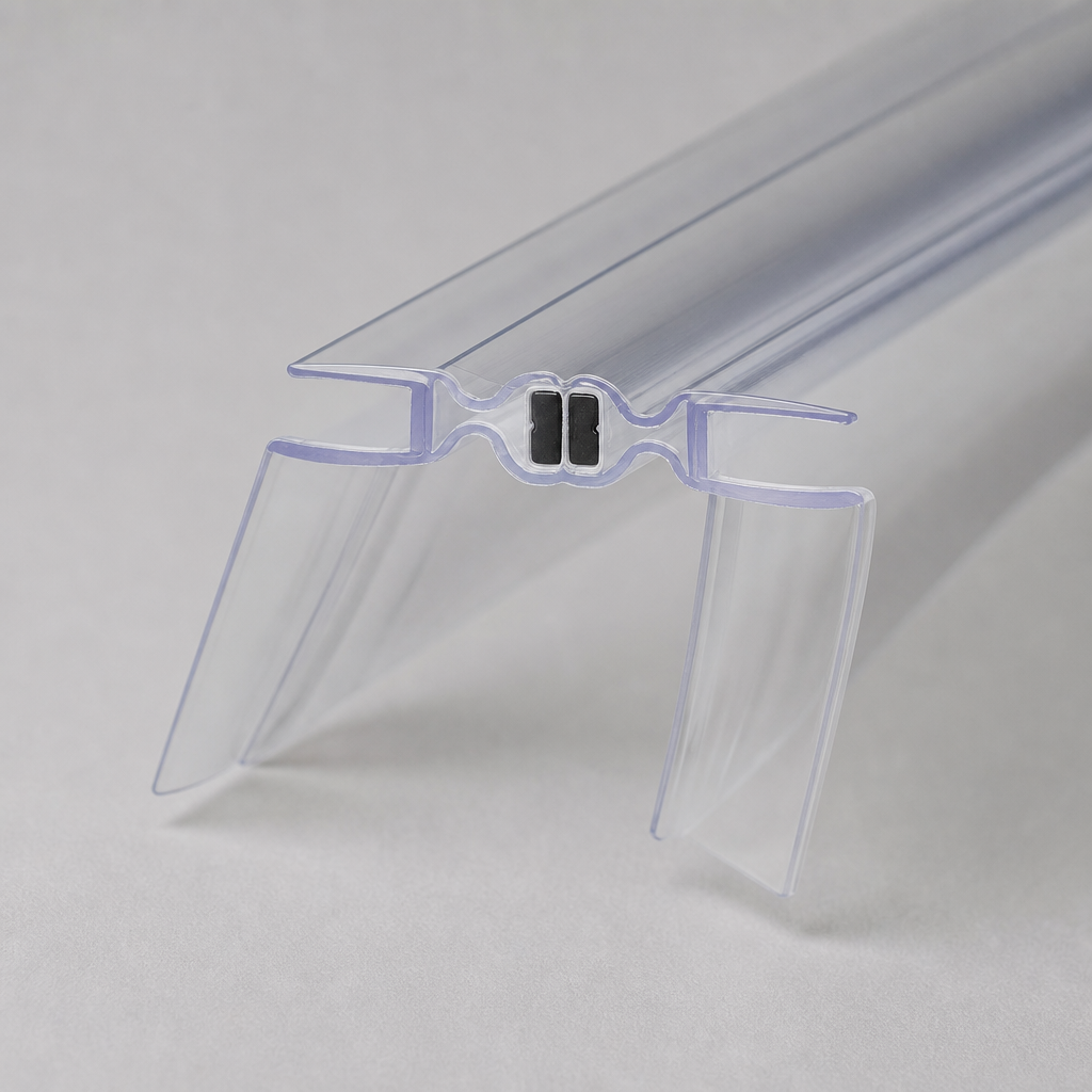 MAG022 - Magnetic Shower Screen Seal - Fits 8-10mm Glass - 1 Pair - Length of 2000mm