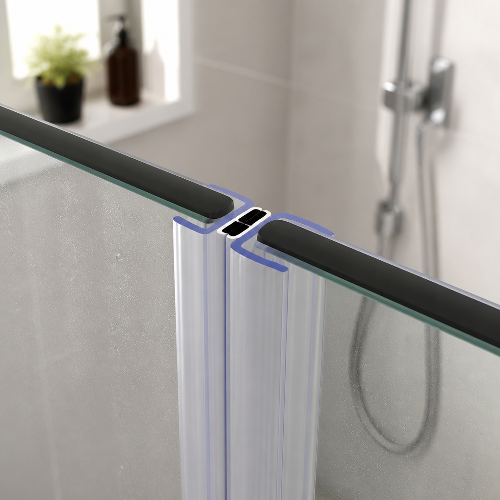 MAG023 - Magnetic Shower Screen Seal - Fits 4-6mm Glass - 1 Pair - Length of 2000mm