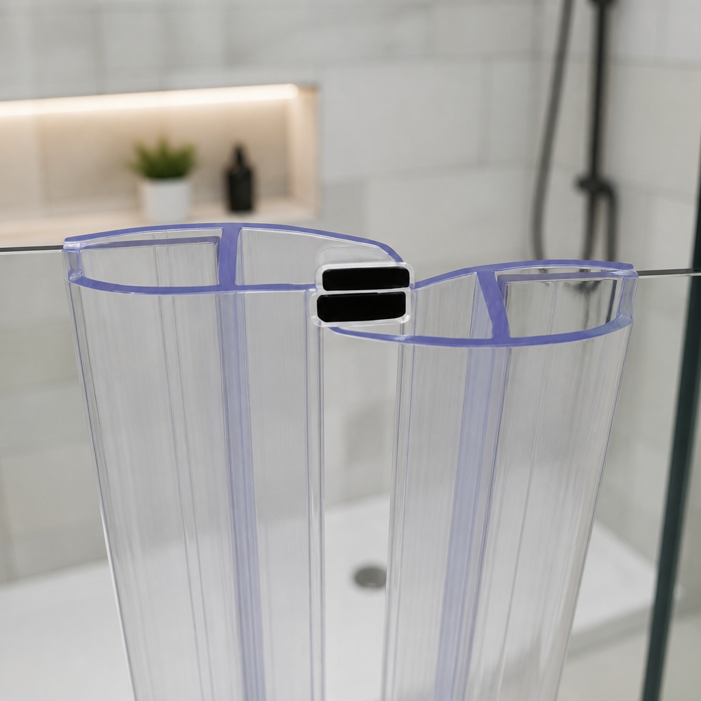 MAG026 - Magnetic Shower Screen Seal - Fits 8-10mm Glass - 1 Pair - Length of 2000mm