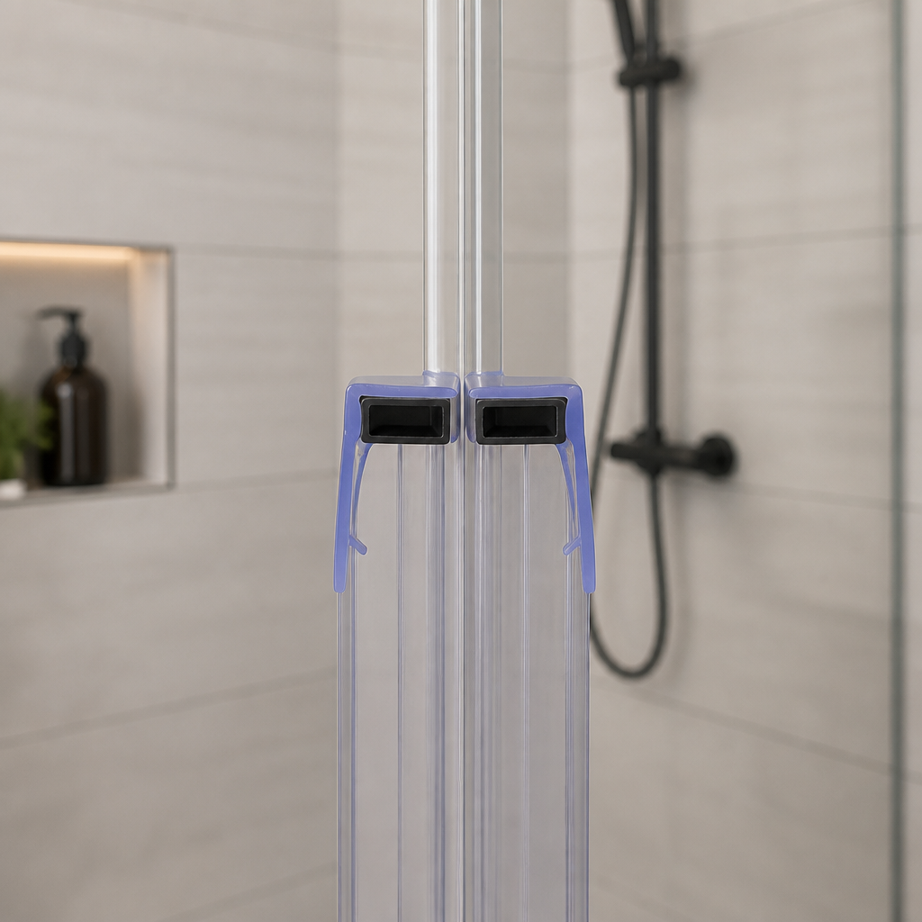 MAG034 - Magnetic Shower Screen Seal - Fits 4-6mm Glass - 1 Pair - Length of 2000mm