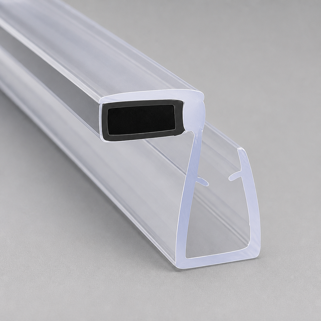 MAG034 - Magnetic Shower Screen Seal - Fits 4-6mm Glass - 1 Pair - Length of 2000mm
