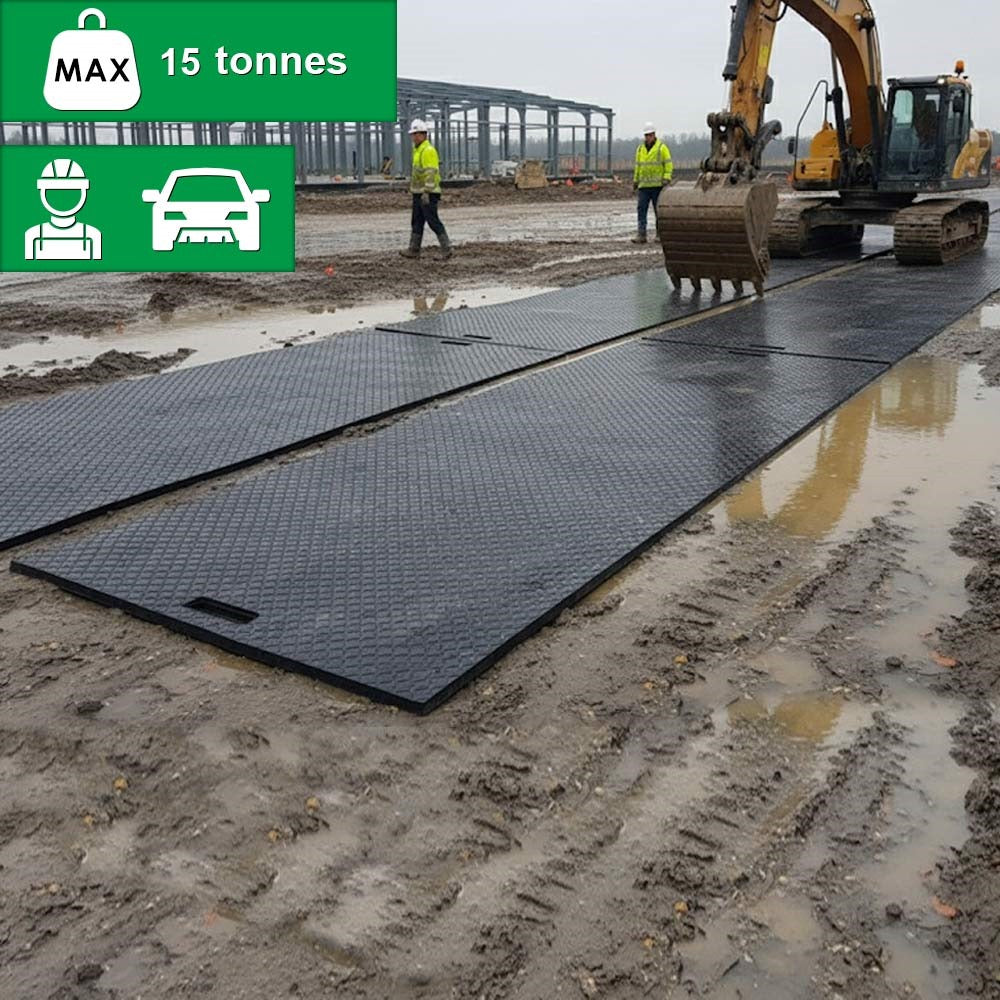 Recycled HDPE non-slip access mat 15 tonne capacity