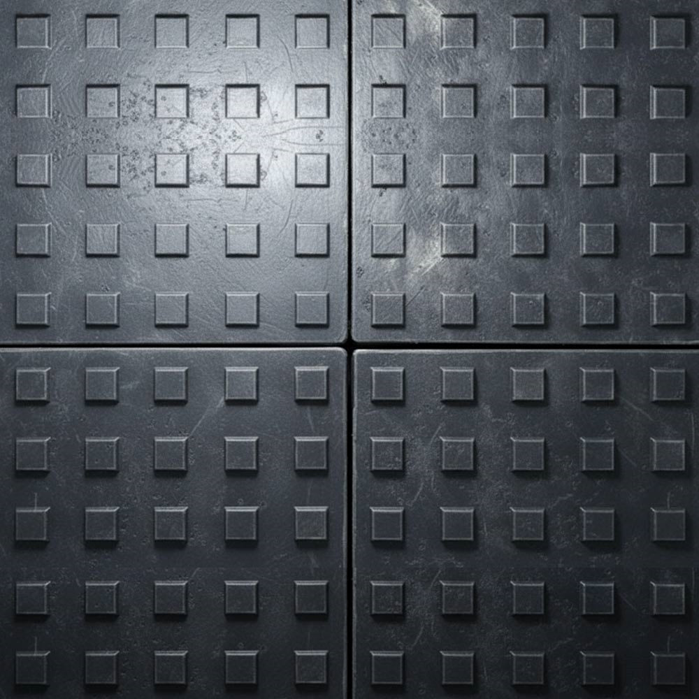 Recycled heavy duty mat with tongue and groove connection system