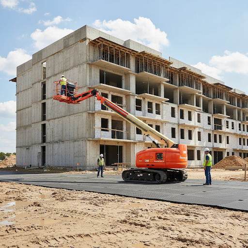 Reusable eco-friendly ground protection mat for construction and events