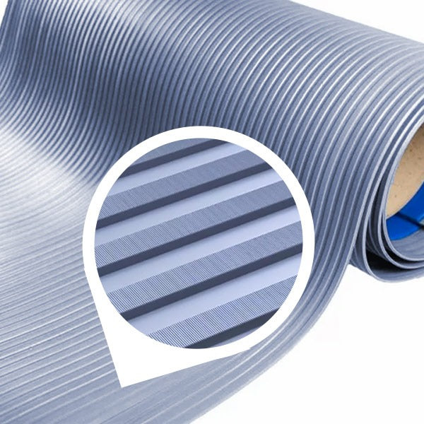 Roll of Grey, Heavy-Duty Extra-resilient Anti-Fatigue Mat – Slip-Resistant, PVC Matting for Wet & Dry Areas – Industrial Comfort & Safety Flooring Solution