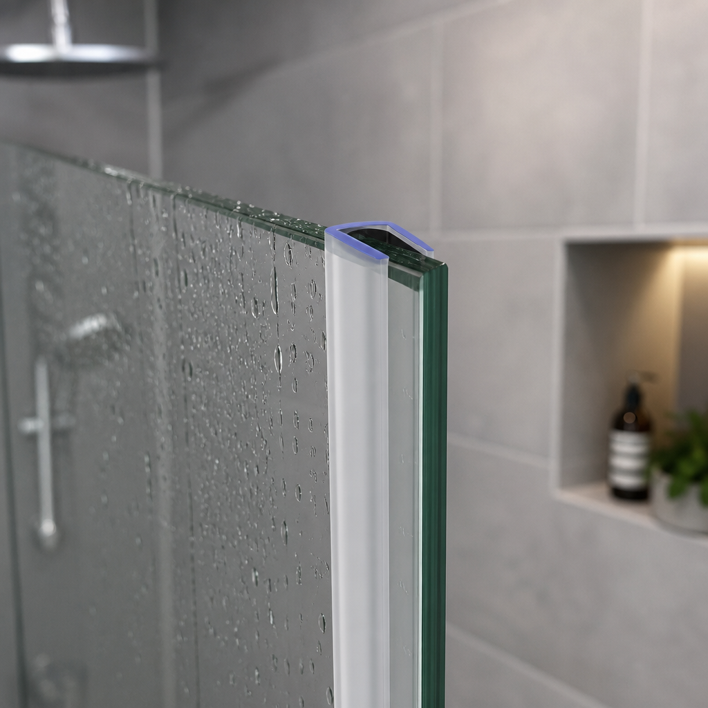 SEAL064 - Shower Screen Seal - Fits 8-10mm Glass - 90 Degree Join