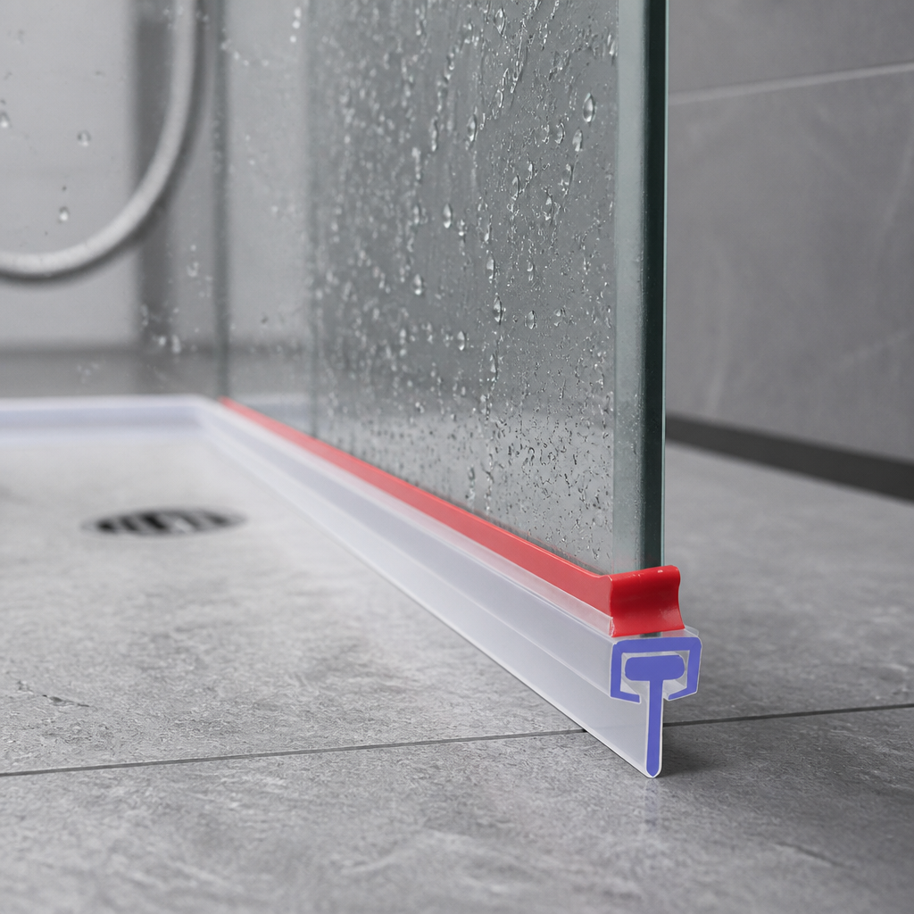 SEAL093T - Shower Screen Seal - With VHB Tape + T Seal - T Depths of 6mm, 13mm, 17mm, 22mm and 27mm