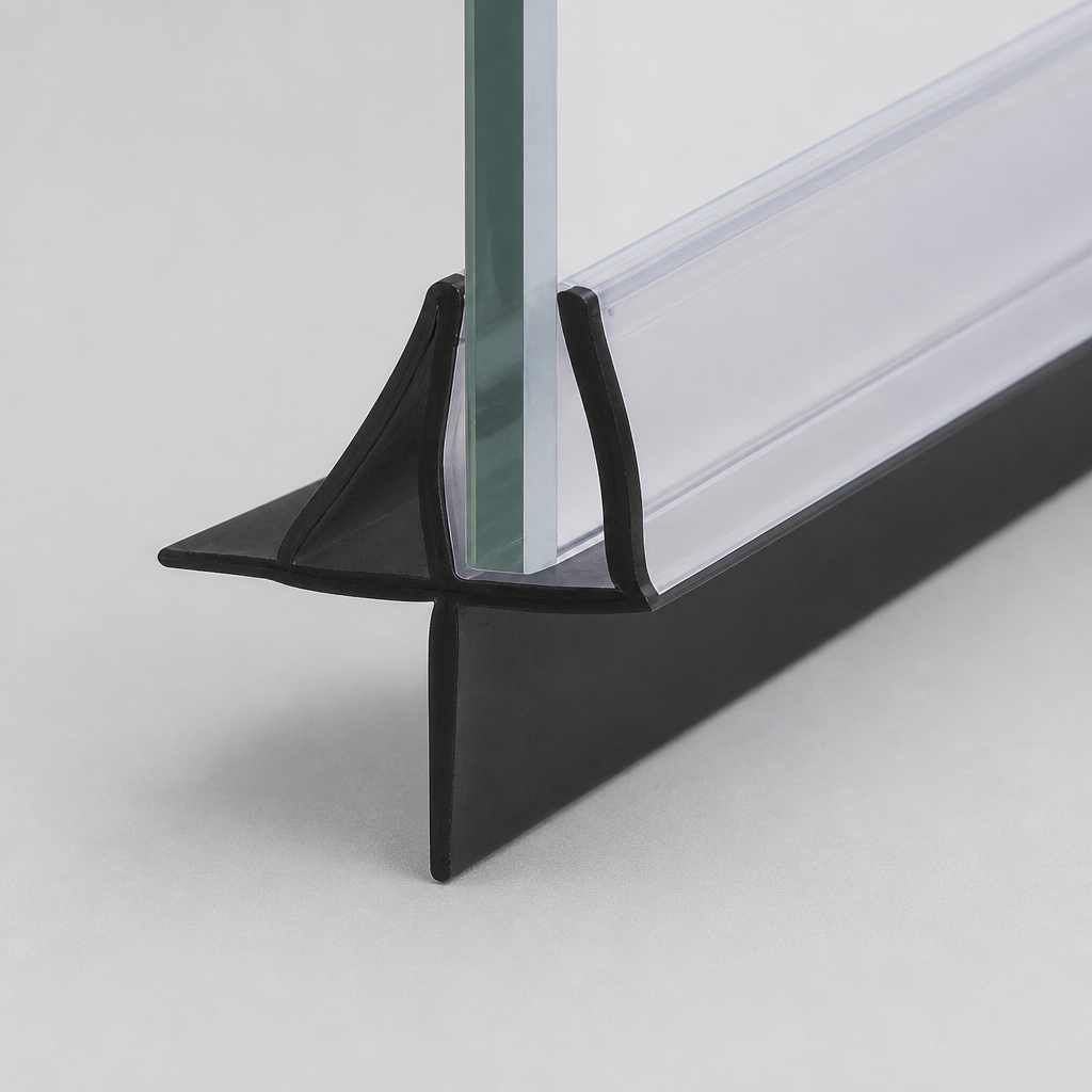 SEAL114B - Shower Screen Seal - Fits 8-10mm Glass - Gaps 11-16mm - Black