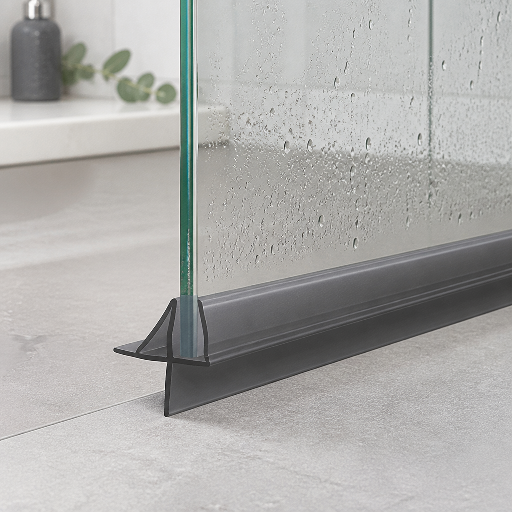 SEAL141B - Shower Screen Seal - Fits 4-6mm Glass - Gaps 15-20mm - Black