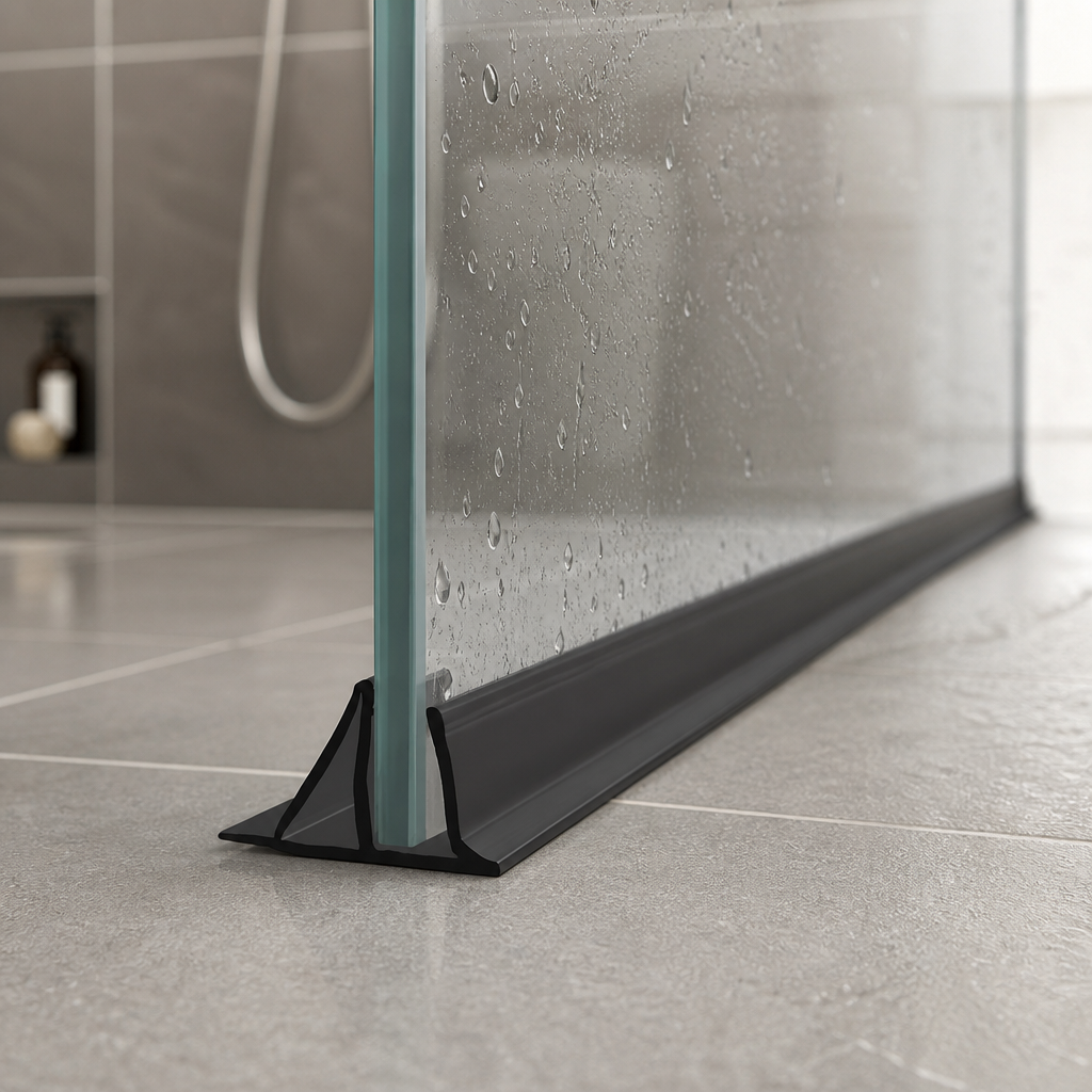 SEAL141B - Shower Screen Seal - Fits 4-6mm Glass - Gaps 15-20mm - Black