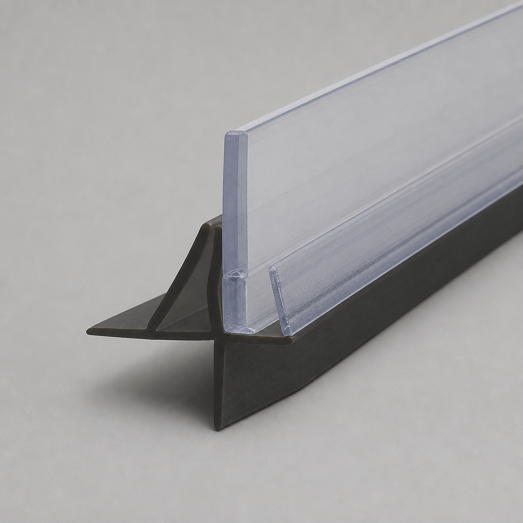 SEAL142B - Shower Screen Seal - Fits 8-10mm Glass - Gaps 15-20mm - Black