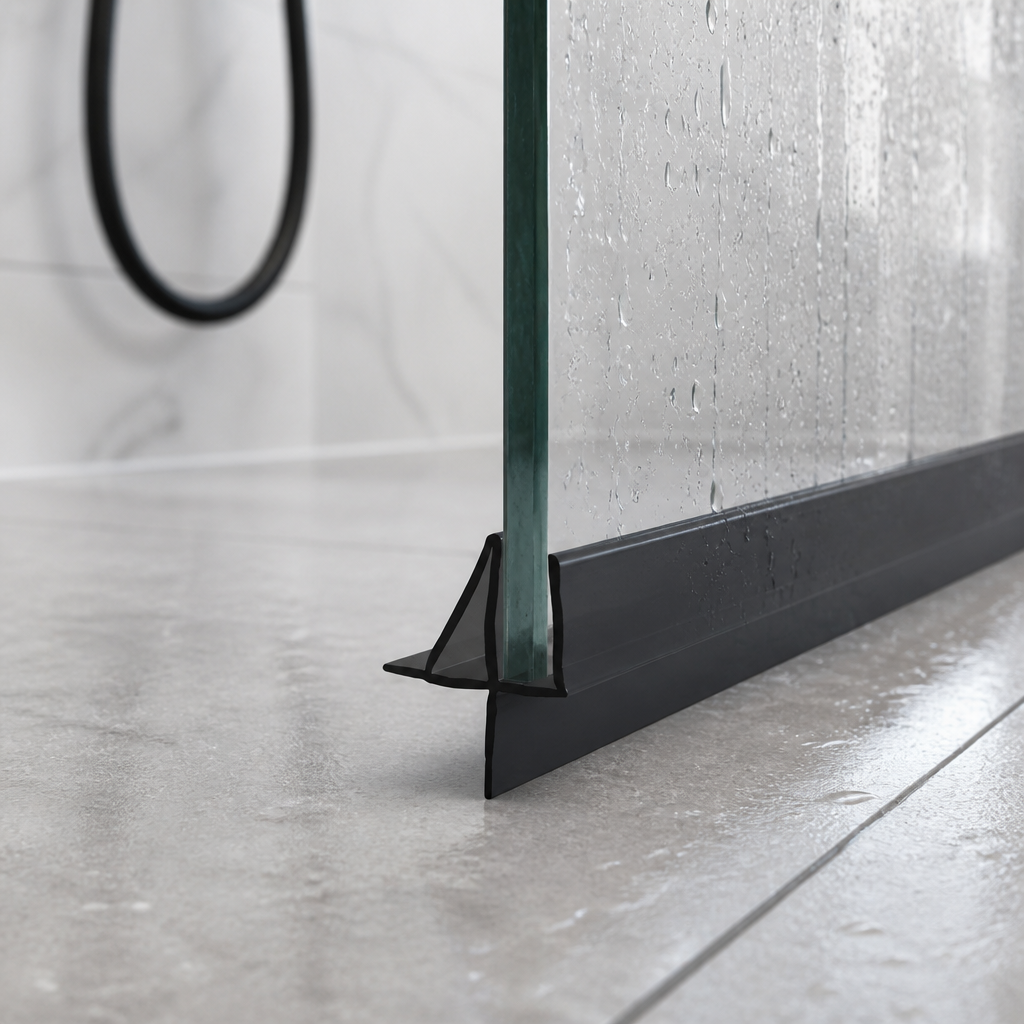 Shower Screen Seal - Fits 4-6mm Glass - Gaps 20-25mm - Black