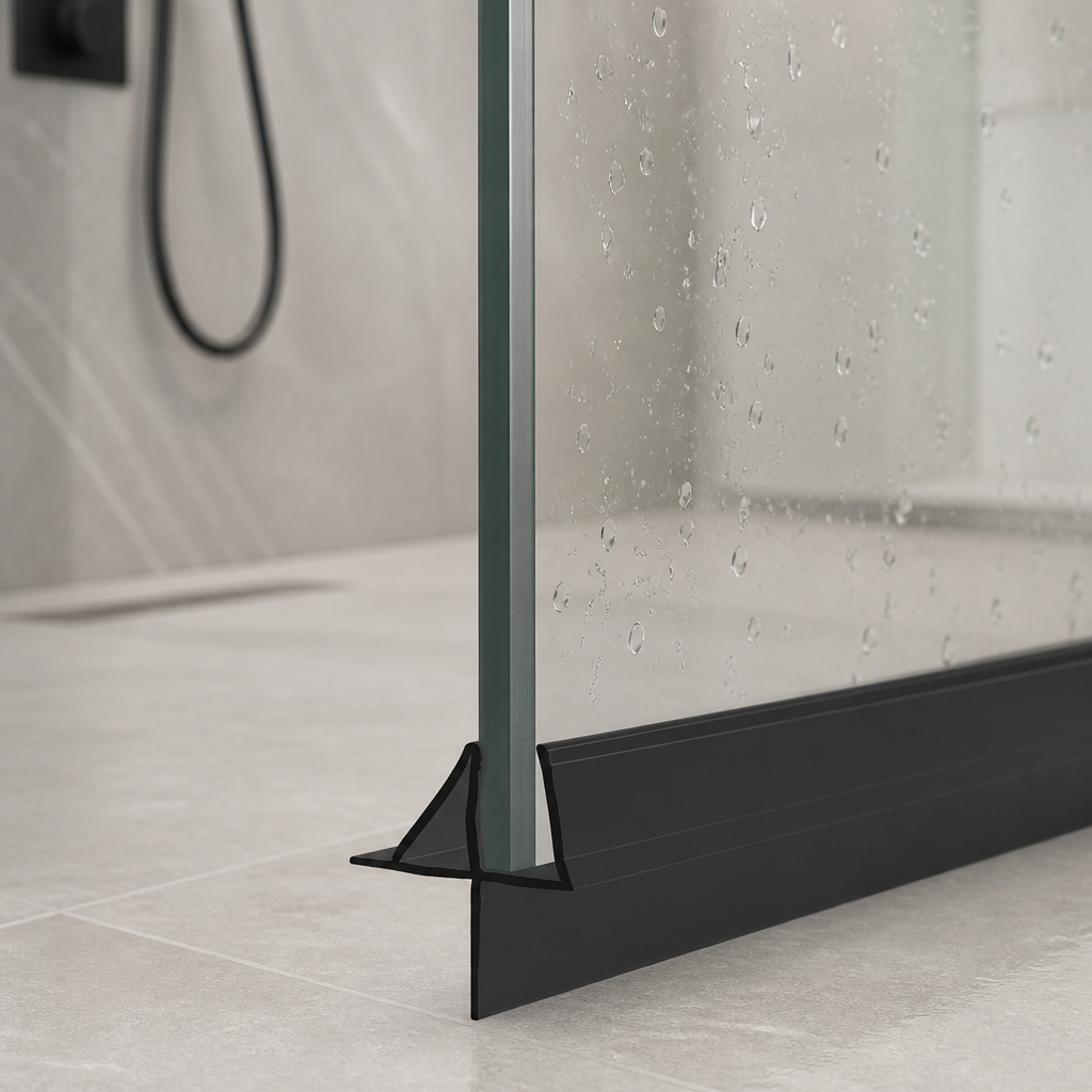 SEAL144B - Shower Screen Seal - Fits 8-10mm Glass - Gaps 20-25mm - Black