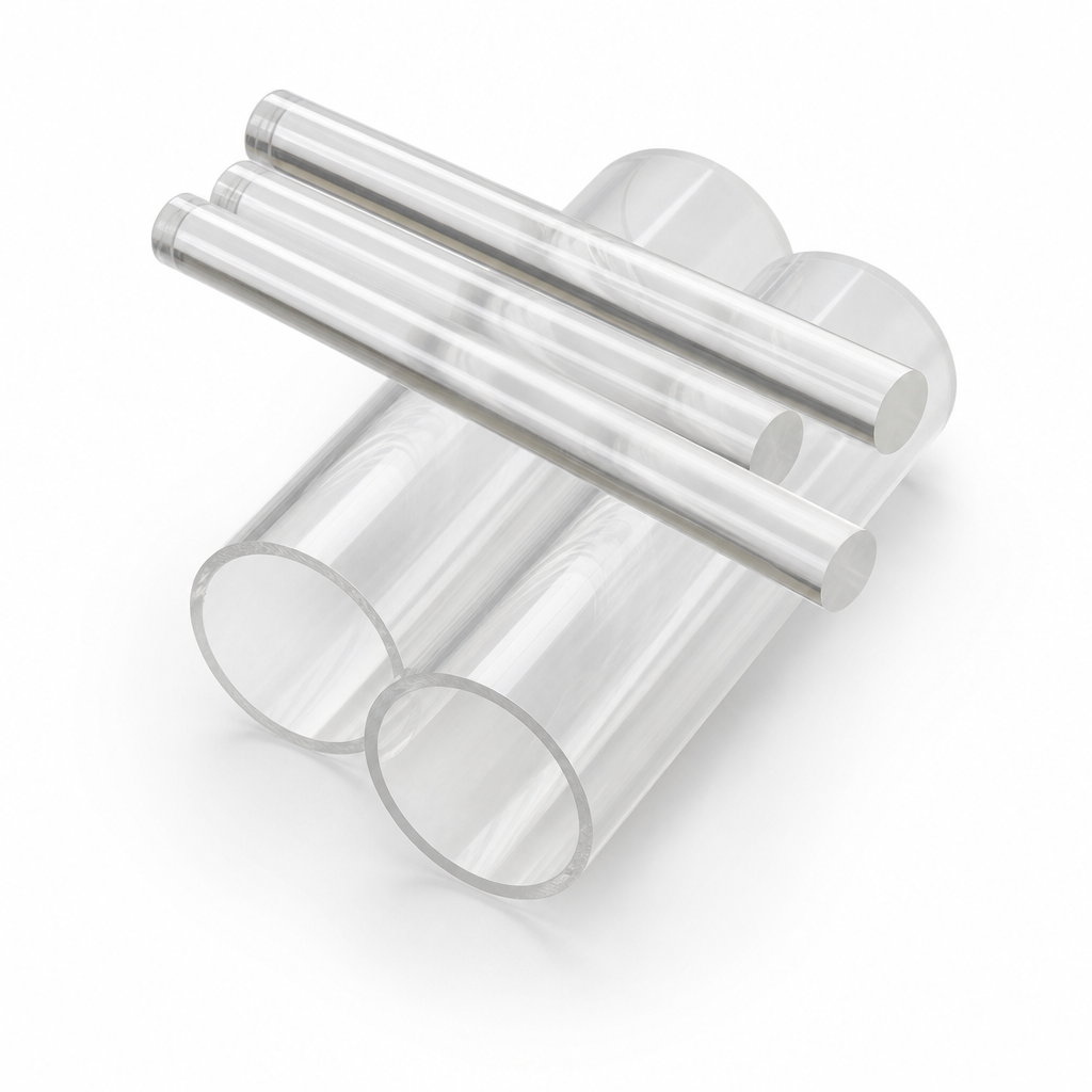 Clear Acrylic Tube for Displays 102mm OD to 115mm OD