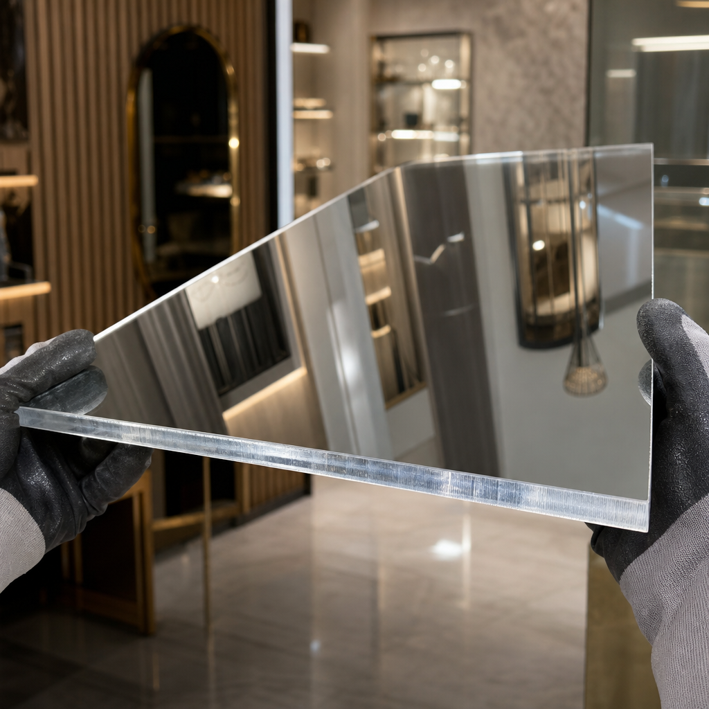 A4 Silver Acrylic Mirror Sheet 6mm Thick for Displays
