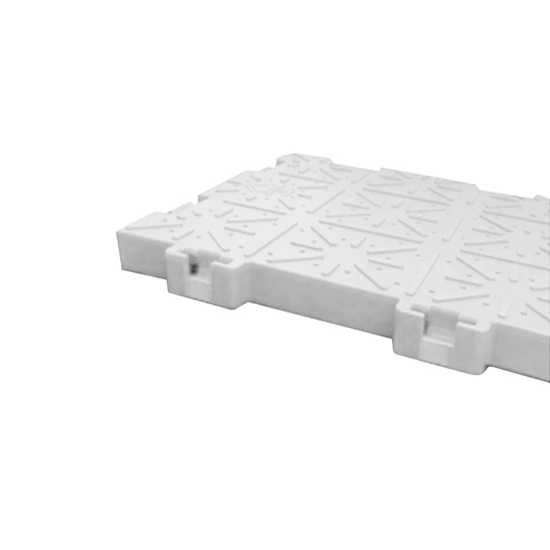 White interlocking ground protection tile with textured non-slip surface