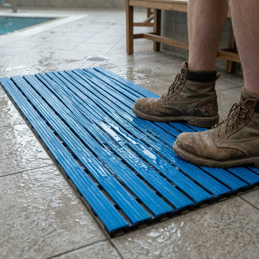 PVC Wet Area Matting with Cross-Ribbed Surface, 12mm Thick