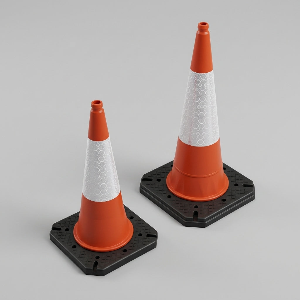 Two Piece Traffic Cones with Weighted Base – 750mm or 1000mm Height (view 2)