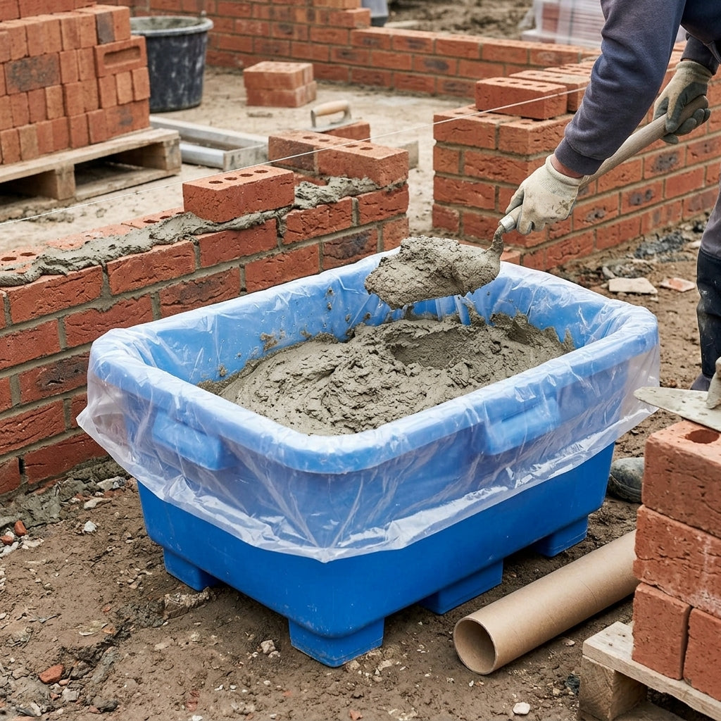 Polyethylene Mortar Tub Liners - Pack of 100 Disposable Inserts