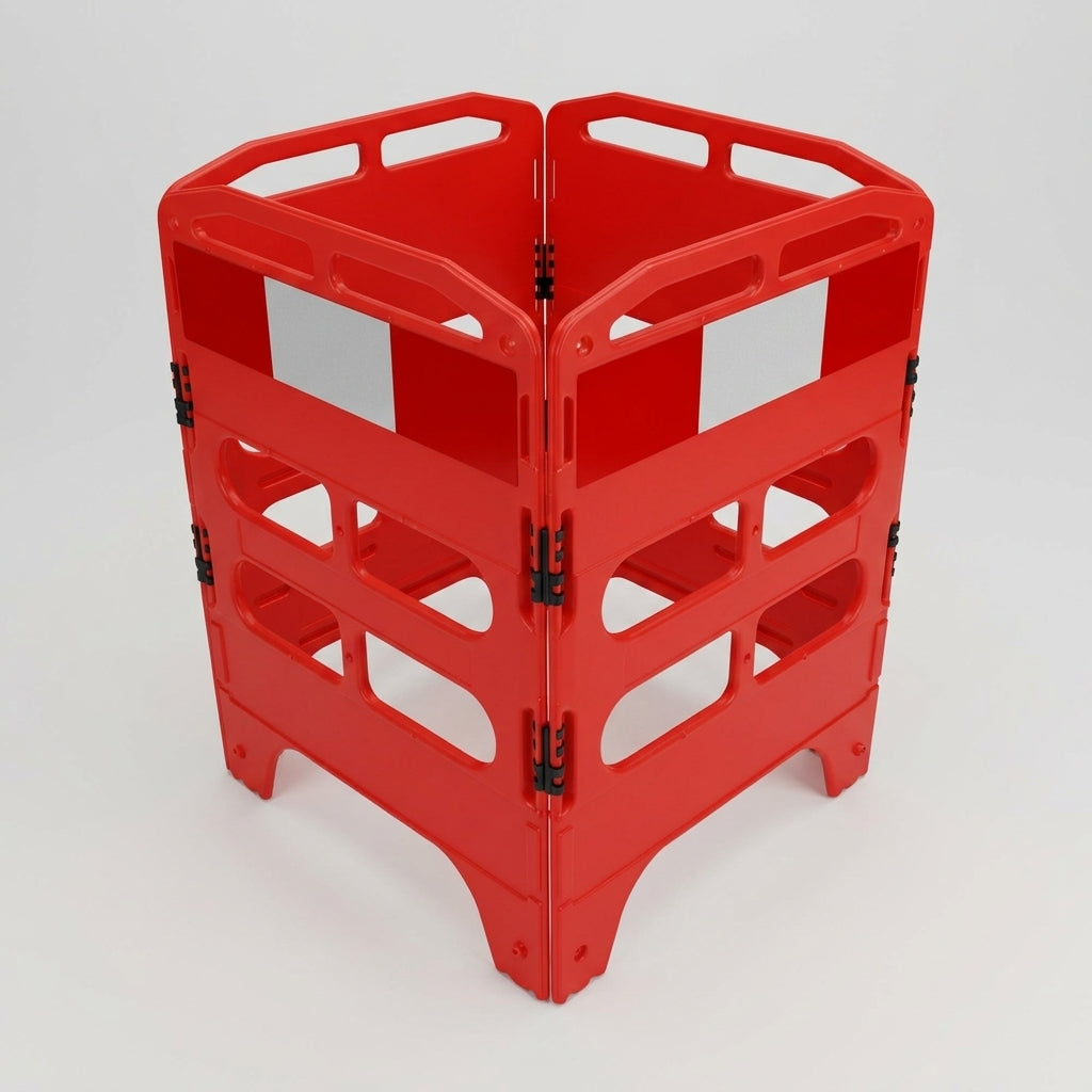 Utility Safety Barrier with Reflective Panels (view 2)
