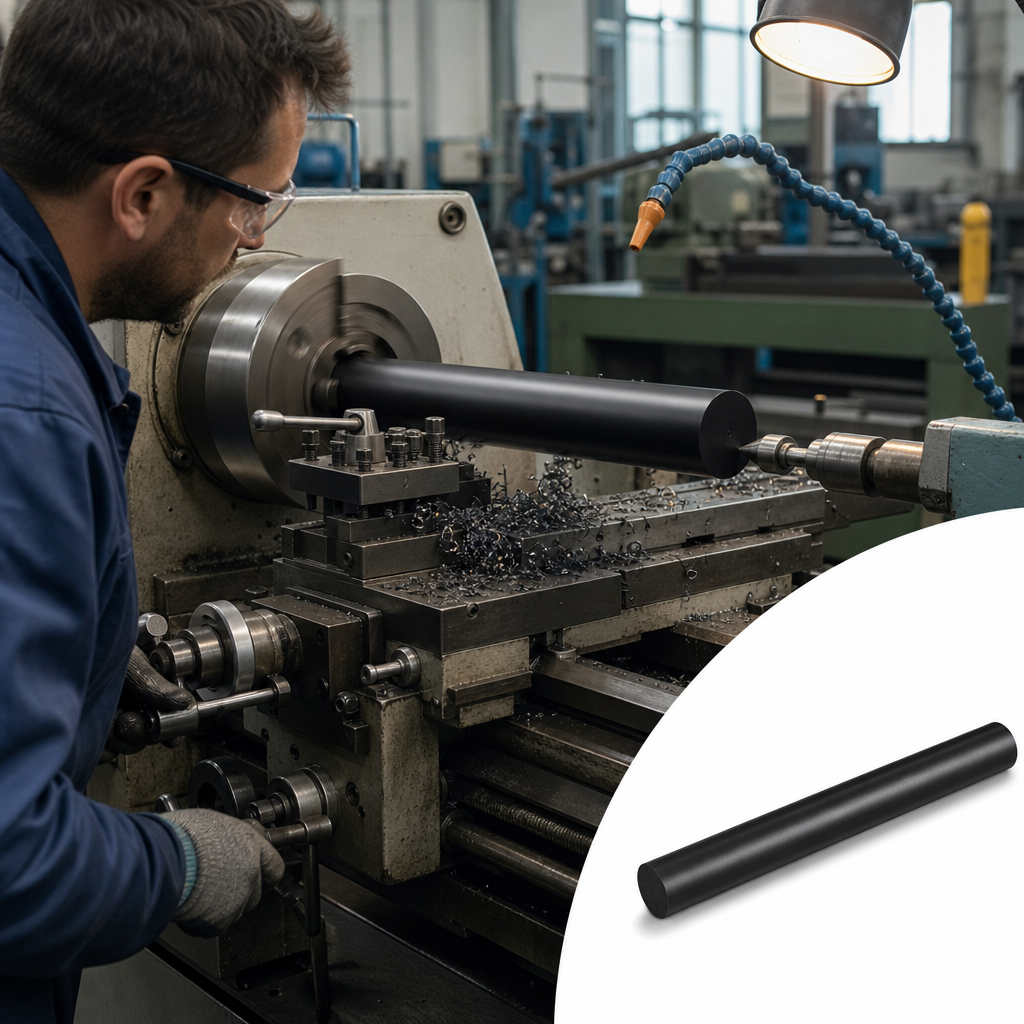 Cast Nylon 6 Black Rod for Engineering Applications 10mm to 150mm diameter - UK Engineering Plastics