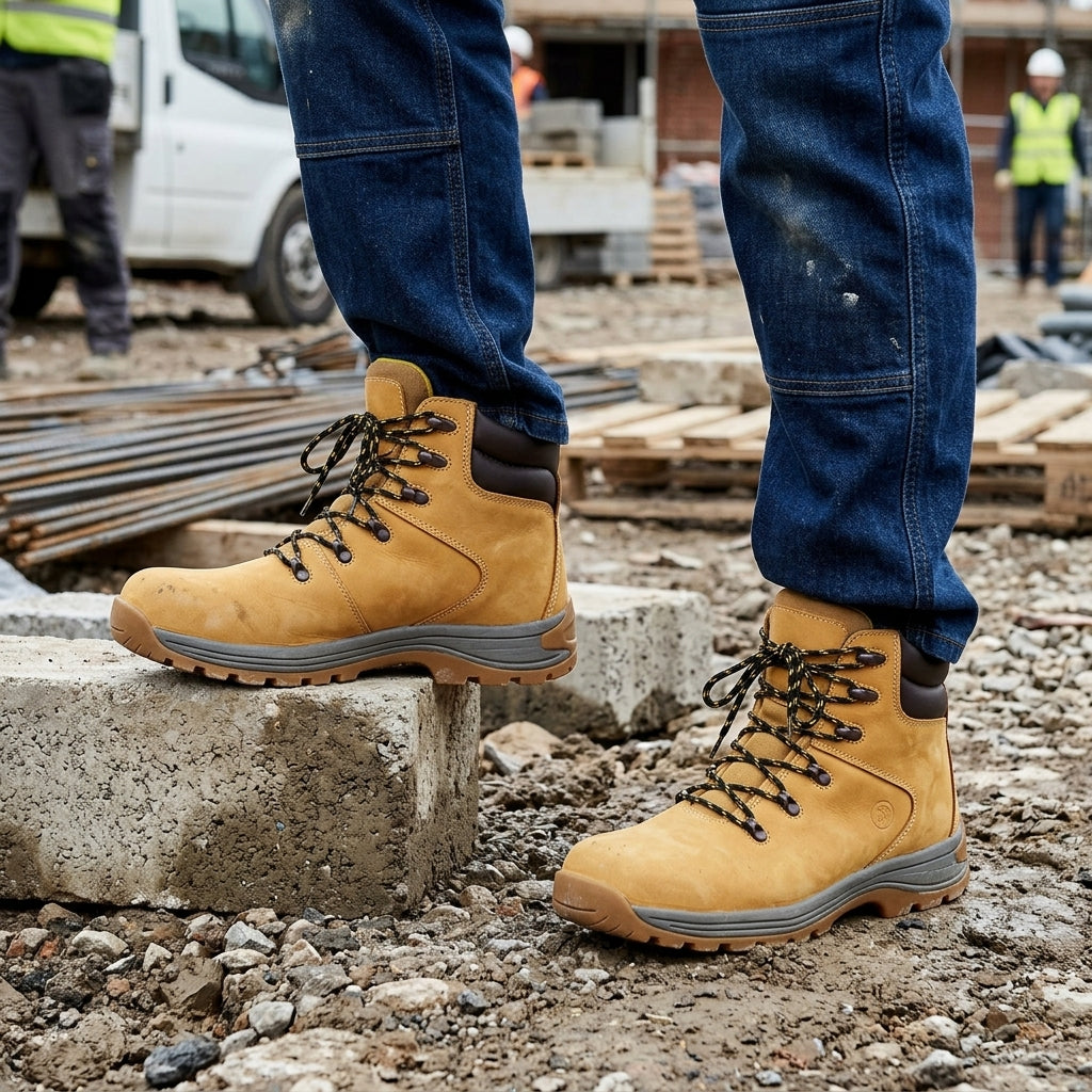 Wheat Brown Water Resistant Nubuck Safety Boot with Steel Toe
