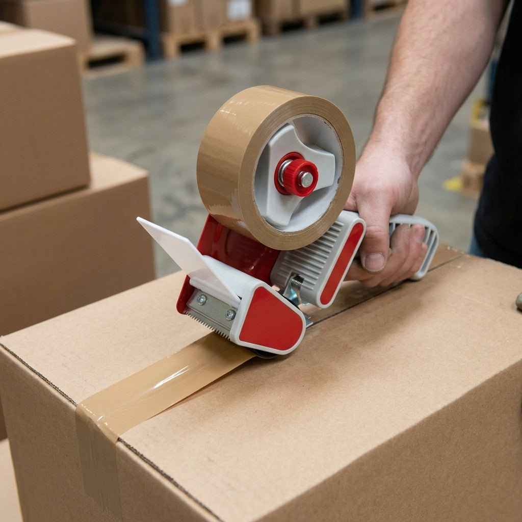 Handheld Tape Applicator with Cutting Blade for Standard Rolls