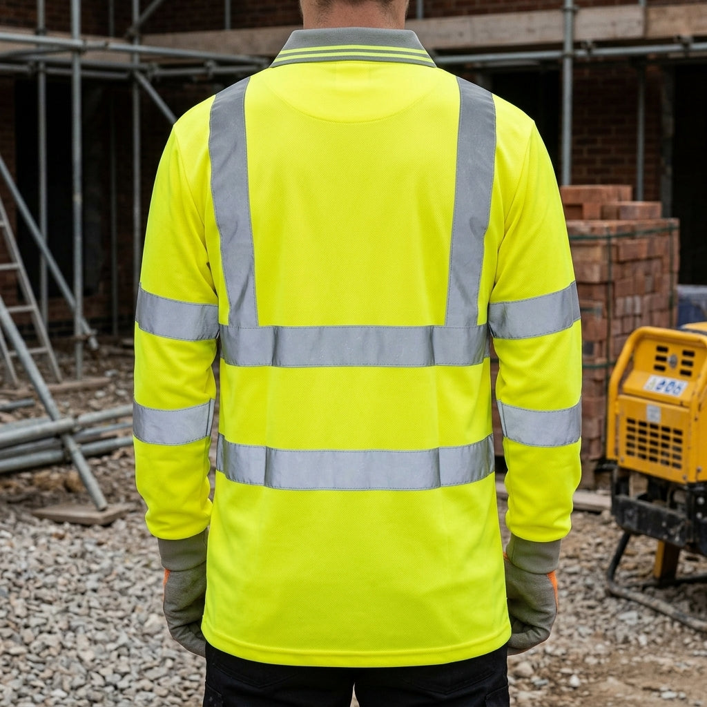 High Visibility Long Sleeve Polo Shirt - EN ISO 20471 Class 3