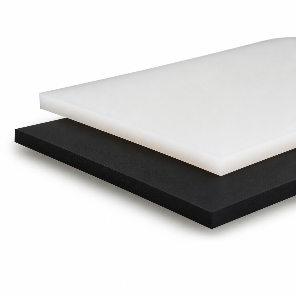 High Density Polyethylene Natural (milky-white) / Black Sheet 1mm to 1.5mm thick for Piping & tanks - Polyethylene Sheets in use