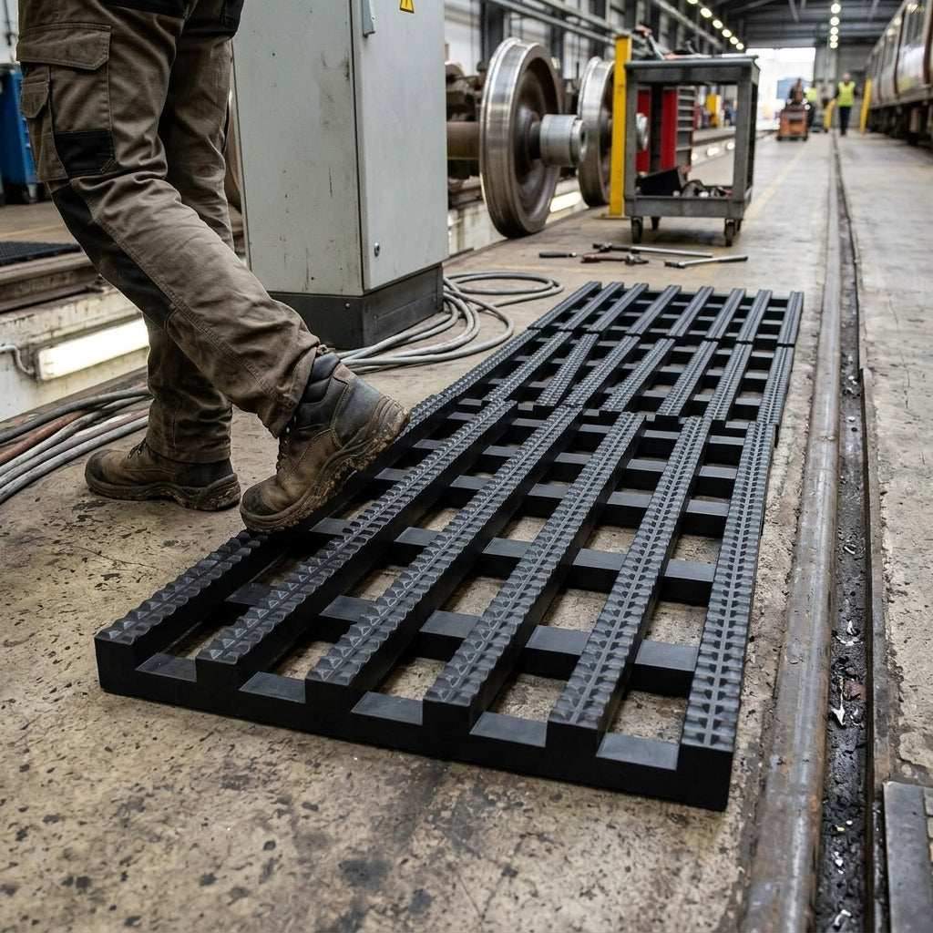 Slip-Resistant PVC Train Maintenance Matting - 15mm Thick