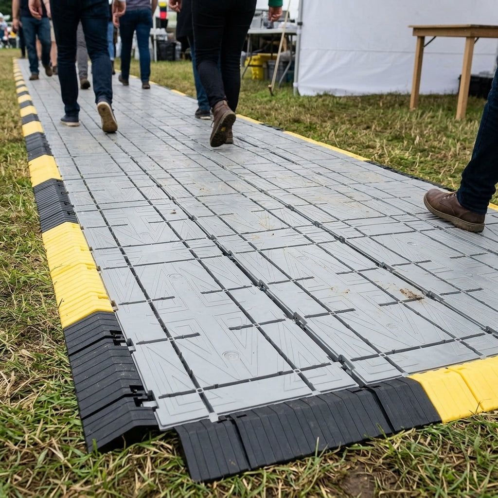 Modular Pedestrian Event Matting – High Impact Polypropylene Tiles