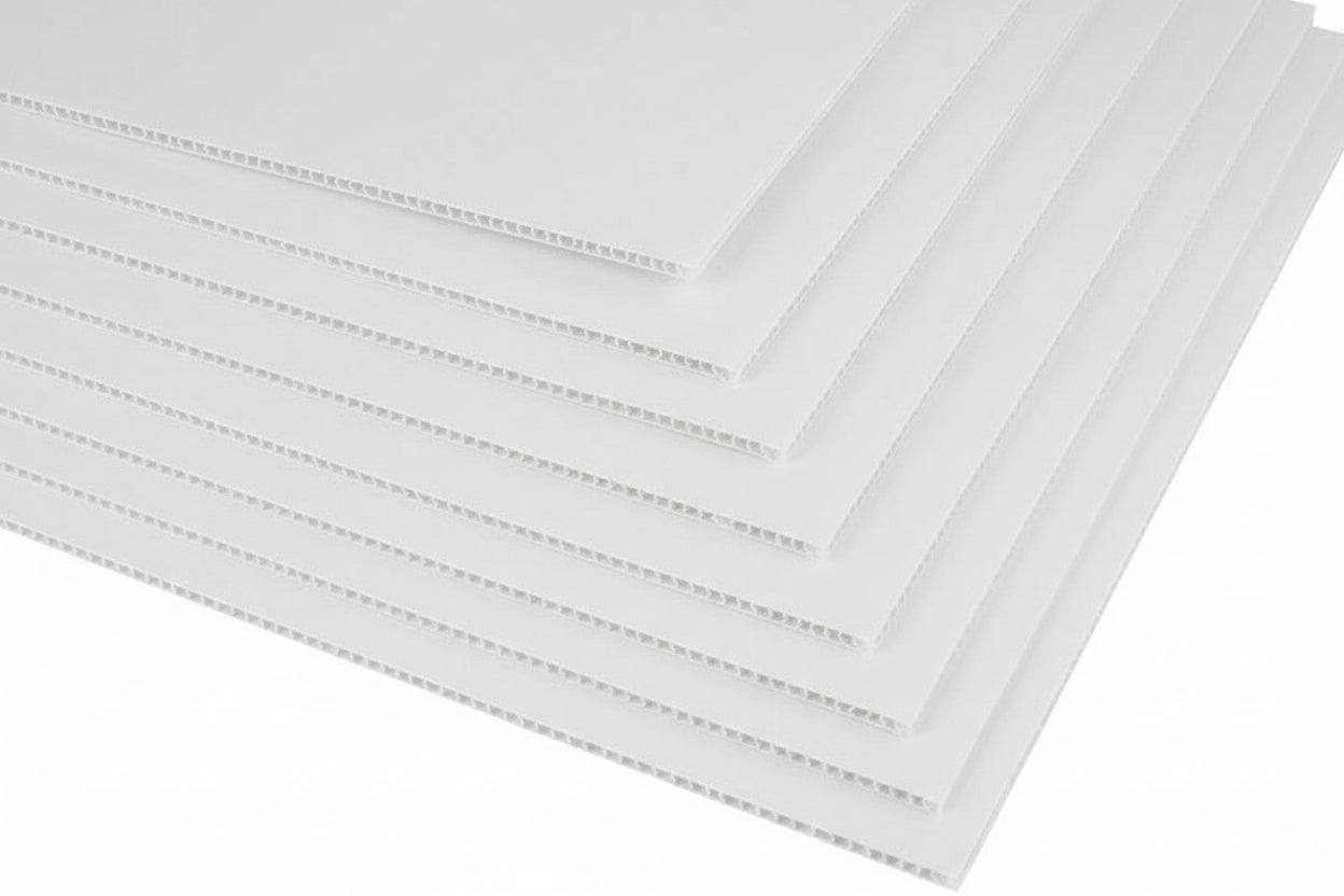White Corrugated Plastic Sheet - 4mm Thick - UK Engineering Plastics