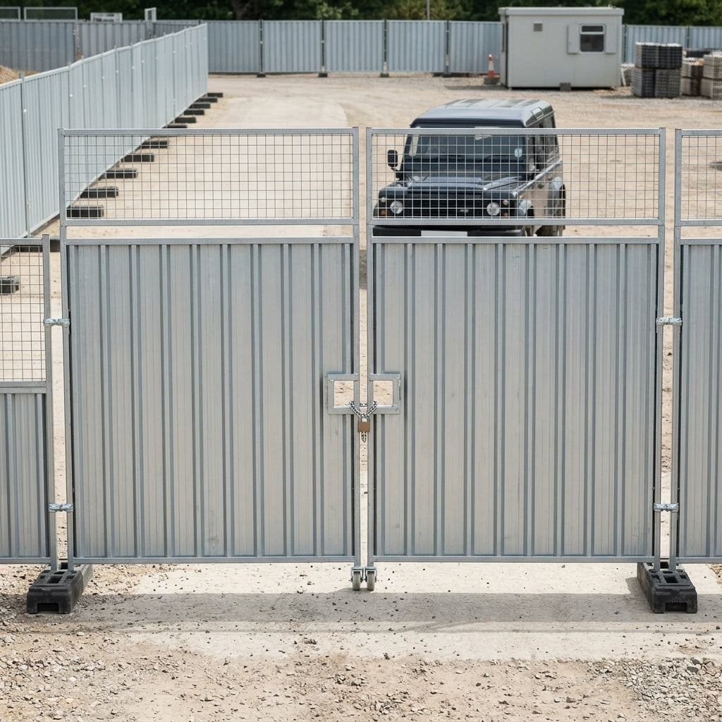 Steel Hoarding Vehicle Gate with Stabilising Wheels